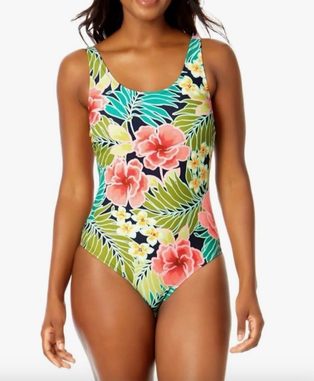 Hurley NWT size S one piece swimsuit tropical print
